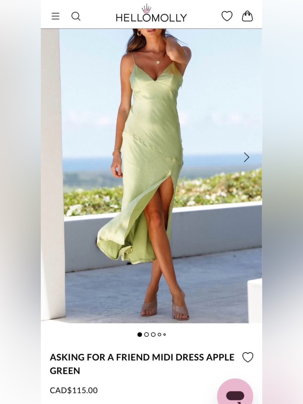 Apple Green Midi Dress - Picture 2 of 2